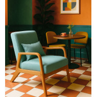 Butaca Nicole nórdica con cojín lumbar – Tapizado antimanchas