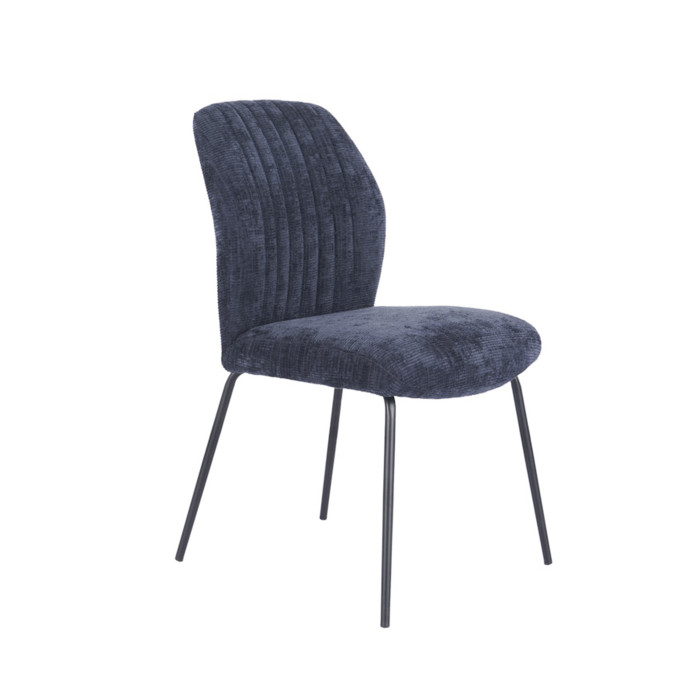 Silla Nalon – Tapizada con diseño a rayas y patas negras Silla Nalon – Tapizada con diseño a rayas y patas negras