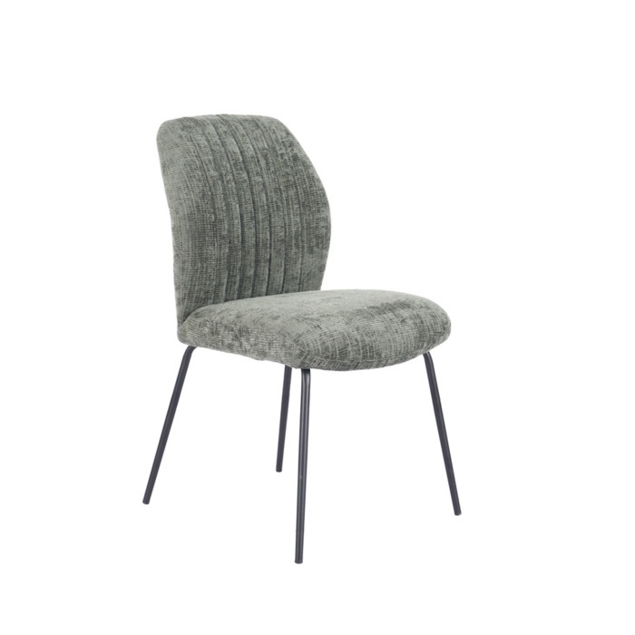 Silla Nalon – Tapizada con diseño a rayas y patas negras Silla Nalon – Tapizada con diseño a rayas y patas negras