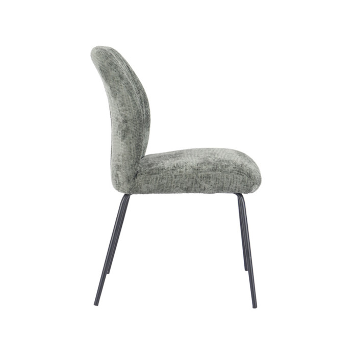 Silla Nalon – Tapizada con diseño a rayas y patas negras Silla Nalon – Tapizada con diseño a rayas y patas negras