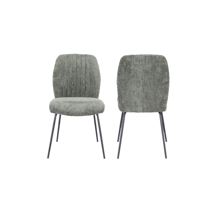 Silla Nalon – Tapizada con diseño a rayas y patas negras Silla Nalon – Tapizada con diseño a rayas y patas negras
