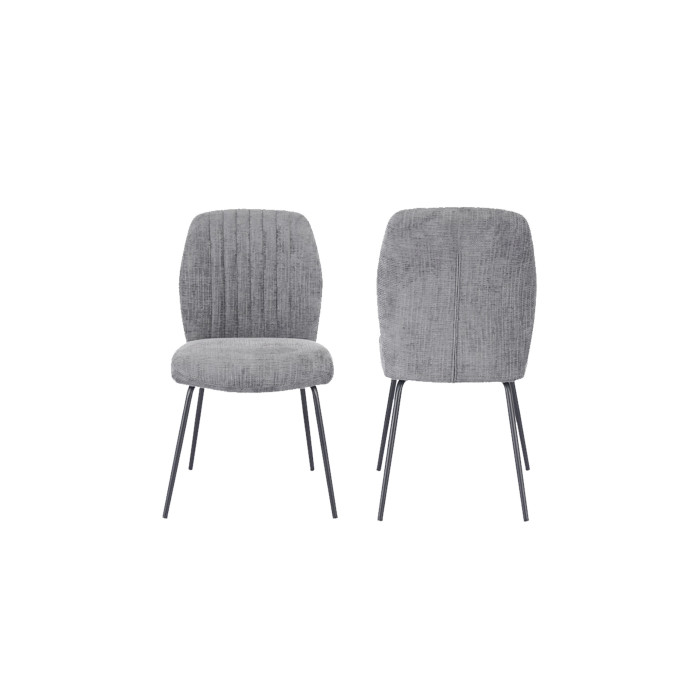Silla Nalon – Tapizada con diseño a rayas y patas negras Silla Nalon – Tapizada con diseño a rayas y patas negras