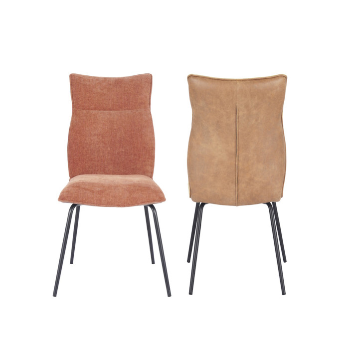 Silla Roma tapizada en tela y símil napa – Pack 2 unidades Silla Roma tapizada en tela y símil napa – Pack 2 unidades