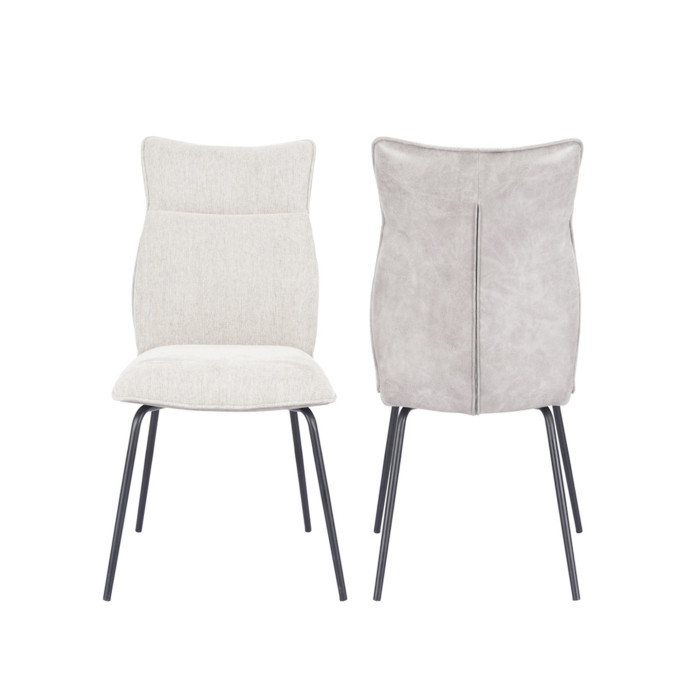Silla Roma tapizada en tela y símil napa – Pack 2 unidades Silla Roma tapizada en tela y símil napa – Pack 2 unidades