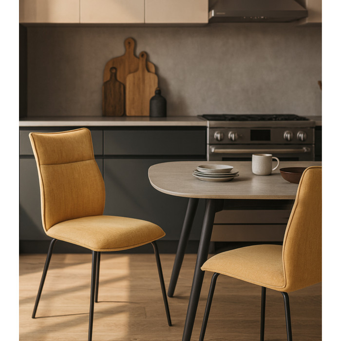 Silla Roma tapizada en tela y símil napa – Pack 2 unidades Silla Roma tapizada en tela y símil napa – Pack 2 unidades