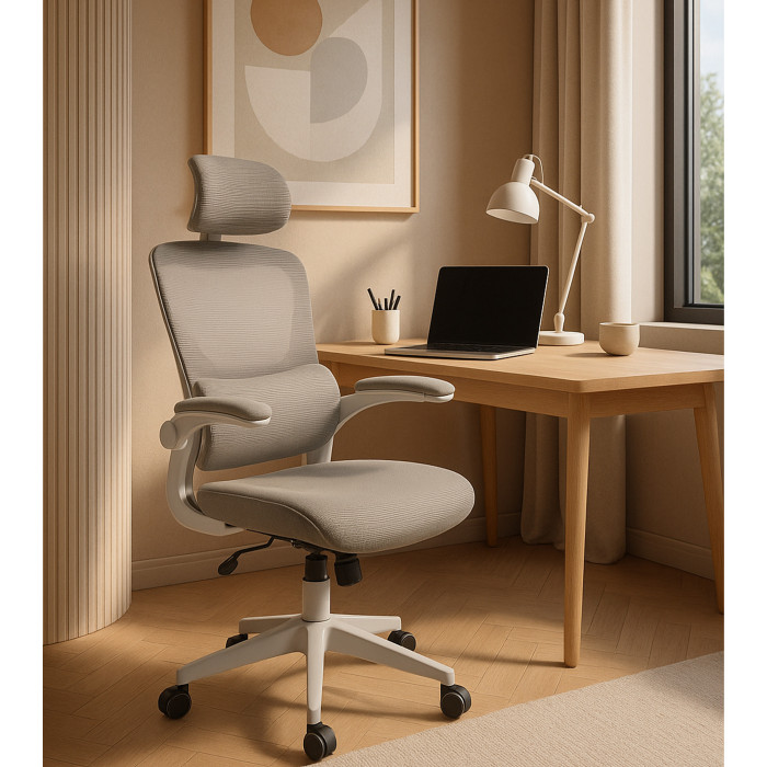 Silla de escritorio Aron ergonómica con refuerzo lumbar y reposacabezas regulable