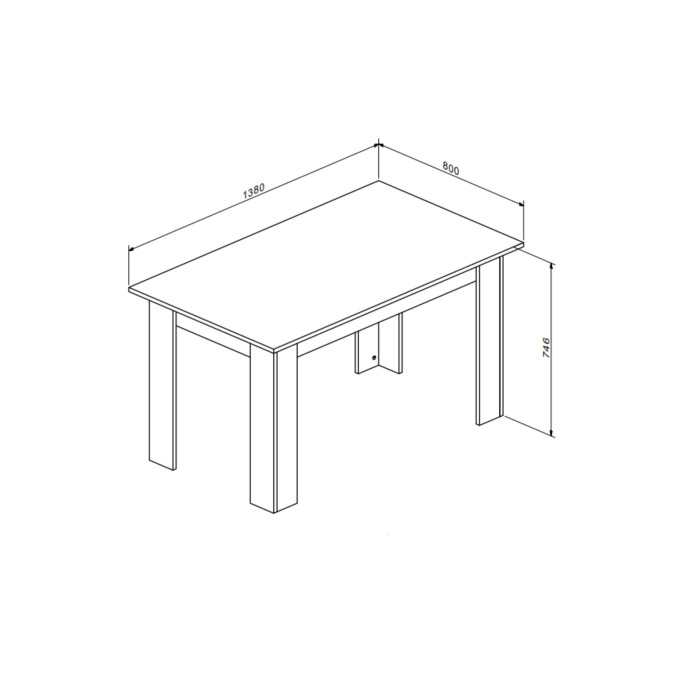 Mesa de comedor Uki 140x90 cm – Moderna, robusta y funcional