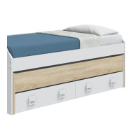 Cama nido Tomy con estantes – Doble cama y almacenaje práctico