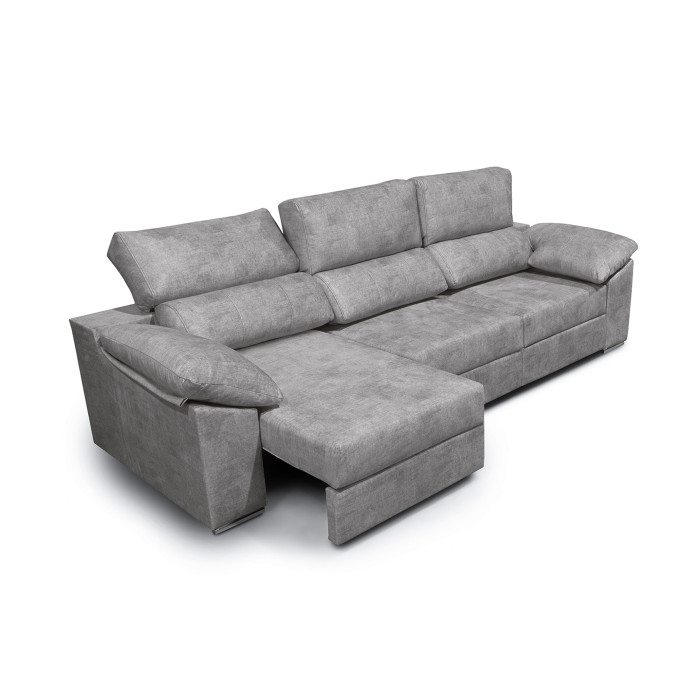 Sofá Silvi – Sofá deslizante con cabeceros reclinables y patas bajas