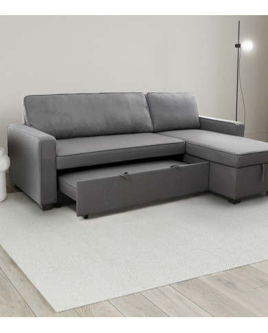 Sofá cama Maxi – Chaise longue reversible y extensible con arcón Sofá cama Maxi – Chaise longue reversible y extensible con arcón