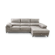 Sofá Chaise Longue Vis – Con arcón, asientos extraíbles y respaldos reclinables