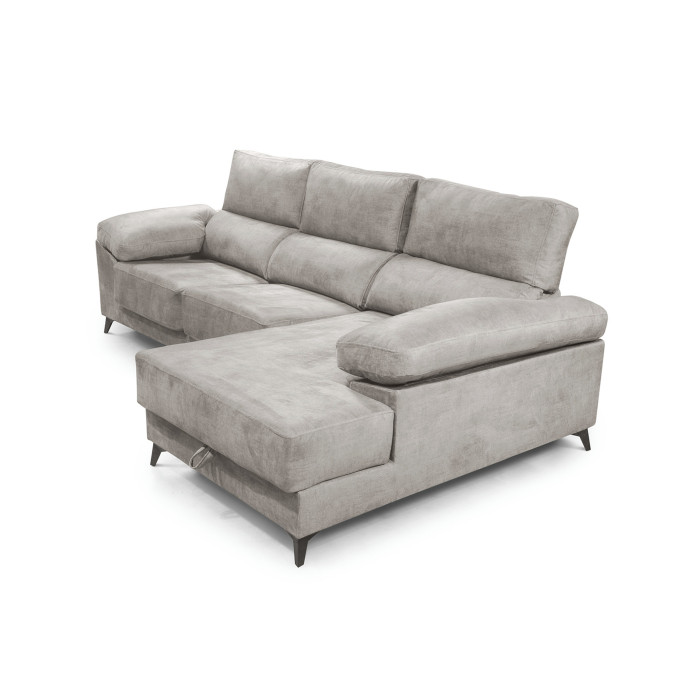 Sofá Chaise Longue Vis – Con arcón, asientos extraíbles y respaldos reclinables