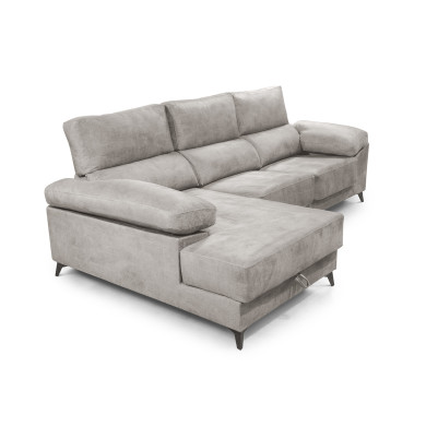 Sofá Chaise Longue Vis – Con arcón, asientos extraíbles y respaldos reclinables