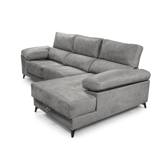 Sofá Chaise Longue Vis – Con arcón, asientos extraíbles y respaldos reclinables