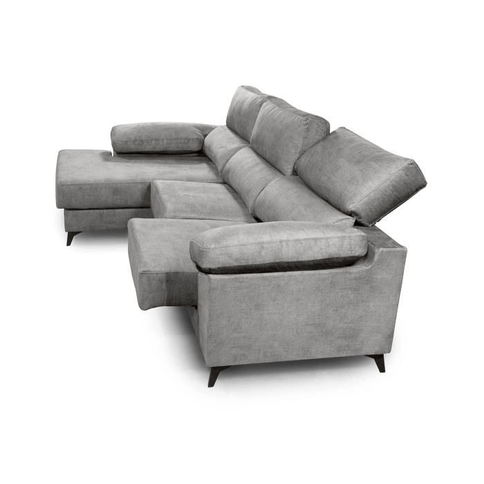 Sofá Chaise Longue Vis – Con arcón, asientos extraíbles y respaldos reclinables