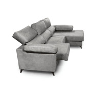 Sofá Chaise Longue Vis – Con arcón, asientos extraíbles y respaldos reclinables