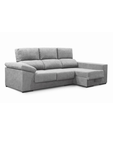 Sofá Chaise Longue Marcia – 3 plazas con asientos deslizantes, pouf y arcón Sofá Chaise Longue Marcia – 3 plazas con asientos deslizantes, pouf y arcón