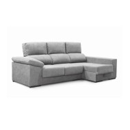 Sofá Chaise Longue Marcia – 3 plazas con asientos deslizantes, pouf y arcón