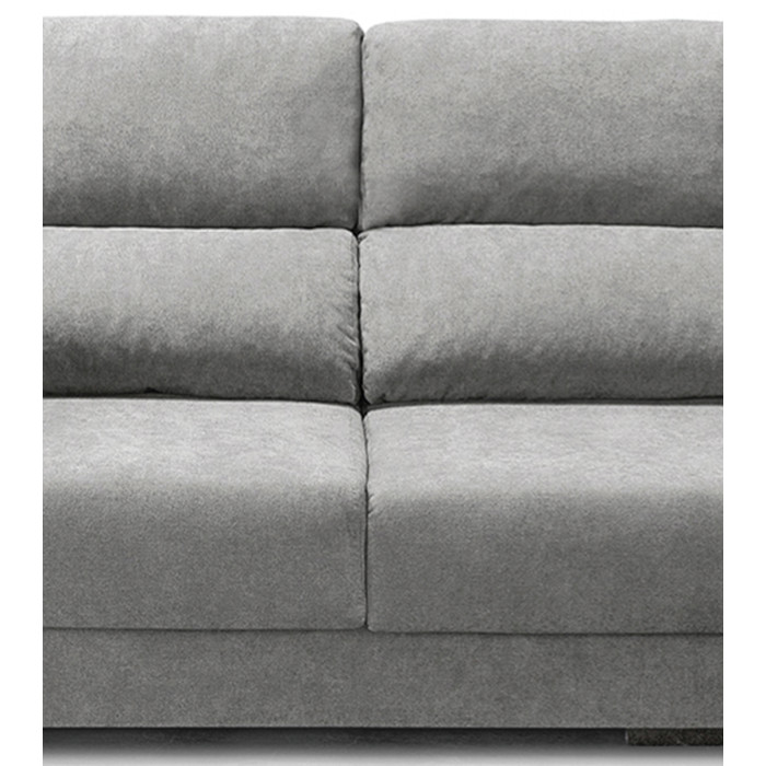 Sofá Chaise Longue Marcia – 3 plazas con asientos deslizantes, pouf y arcón