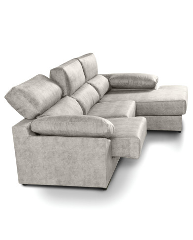 Sofá Chaise Longue Monti – Asientos extraíbles, respaldos reclinables y arcón Sofá Chaise Longue Monti – Asientos extraíbles, respaldos reclinables y arcón