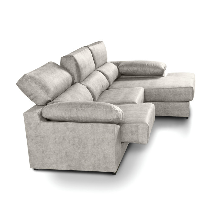 Sofá Chaise Longue Monti – Asientos extraíbles, respaldos reclinables y arcón