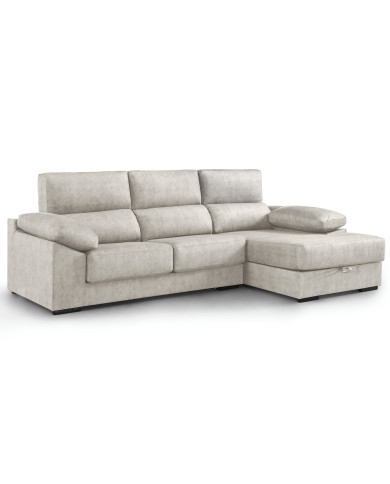 Sofá Chaise Longue Monti – Asientos extraíbles, respaldos reclinables y arcón Sofá Chaise Longue Monti – Asientos extraíbles, respaldos reclinables y arcón