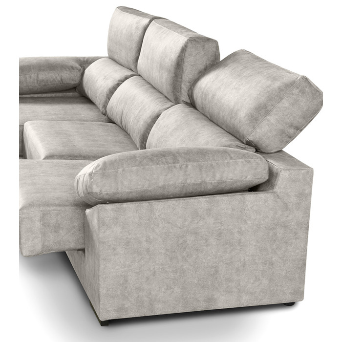 Sofá Chaise Longue Monti – Asientos extraíbles, respaldos reclinables y arcón
