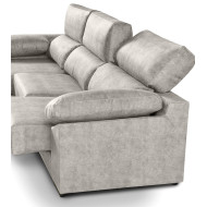Sofá Chaise Longue Monti – Asientos extraíbles, respaldos reclinables y arcón