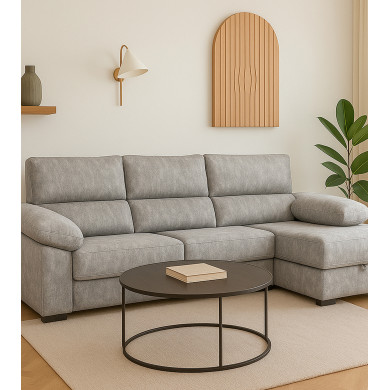 Sofá Chaise Longue Monti – Asientos extraíbles, respaldos reclinables y arcón