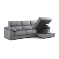 Sofá Chaise Longue Monti – Asientos extraíbles, respaldos reclinables y arcón