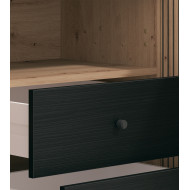 Mueble TV Tania con 4 cuerpos – Ébano y roble artisan