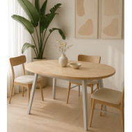 Mesa comedor redonda extensible industrial BERGI