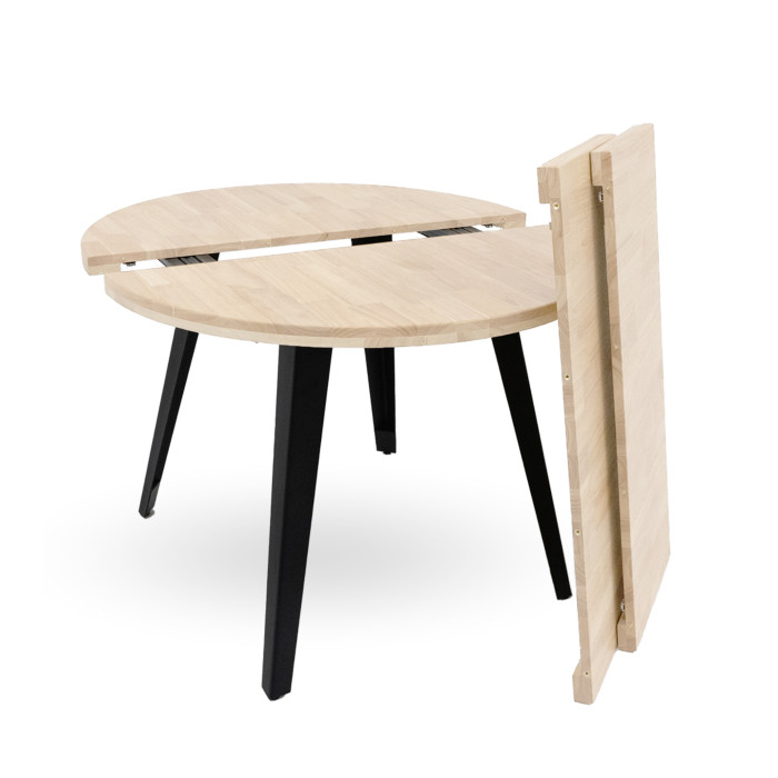 Mesa comedor redonda extensible industrial BERGI