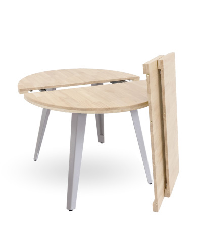 Mesa comedor redonda extensible industrial BERGI