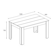 Mesa de comedor fija Mirko 140x90 cm – Diseño funcional