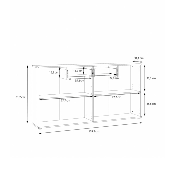 Aparador Match – Diseño moderno roble y blanco