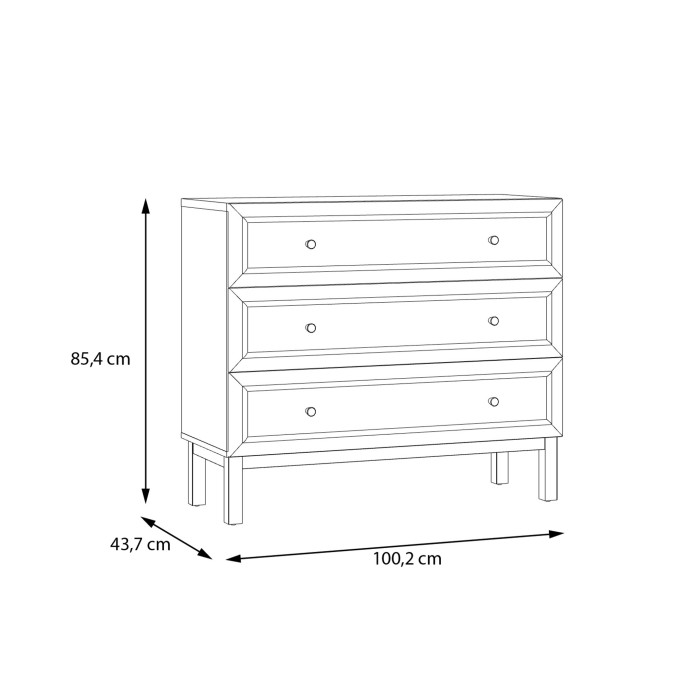 Cómoda Penki 3 cajones