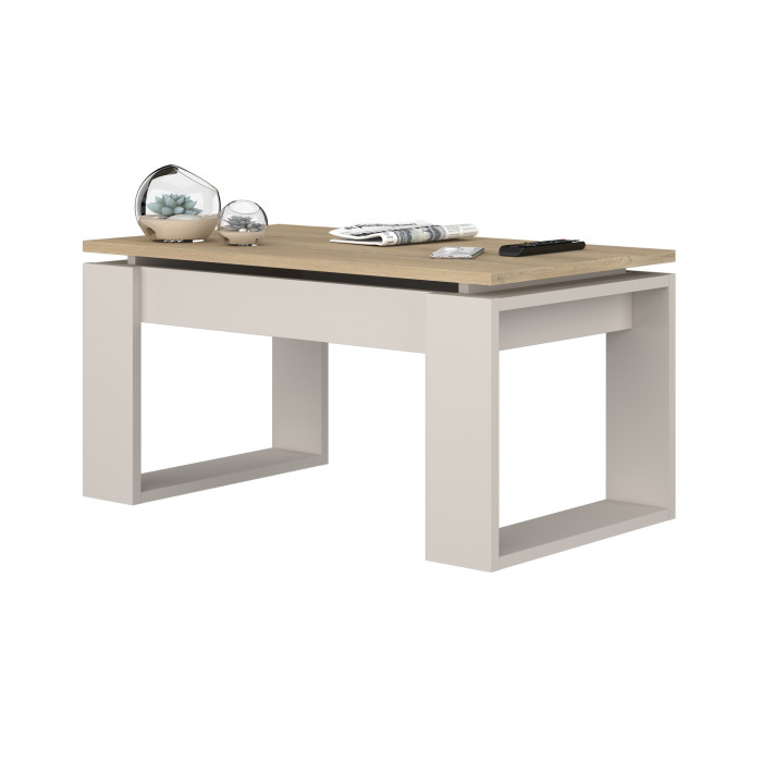 Mesa centro elevable Rubi II estilo industrial