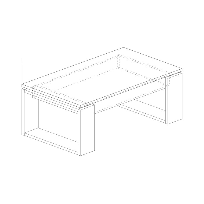 Mesa centro elevable Rubi II estilo industrial