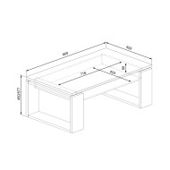 Mesa centro elevable Rubi II estilo industrial
