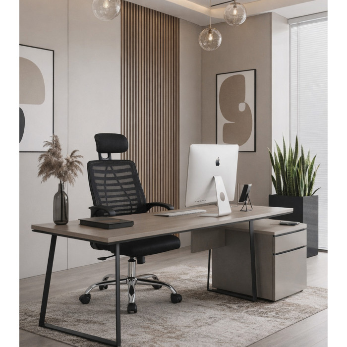 Silla de escritorio Queny ergonómica con reposacabezas