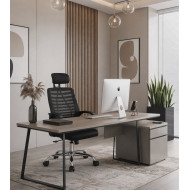 Silla de escritorio Queny ergonómica con reposacabezas