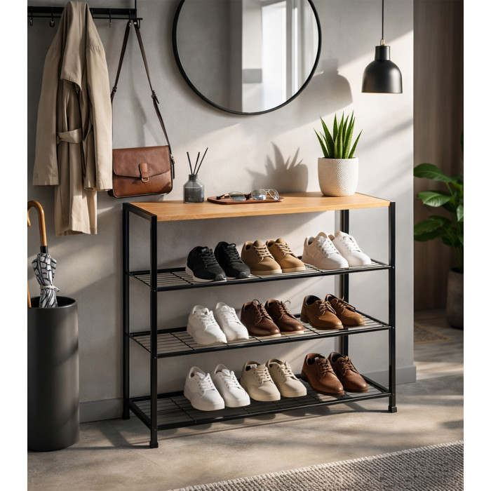 Estantería Kraft estilo industrial con 4 estantes