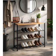 Estantería Kraft estilo industrial con 4 estantes