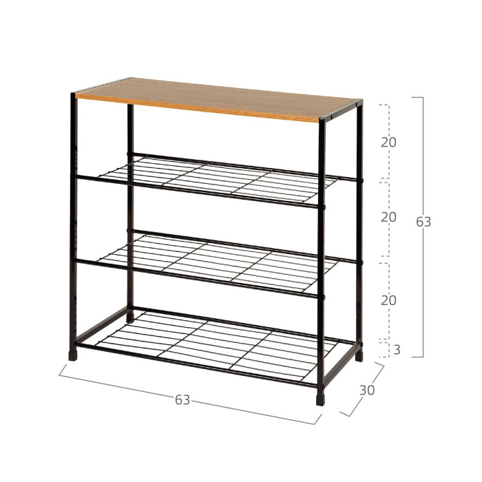 Estantería Kraft estilo industrial con 4 estantes