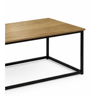 Mesa de centro Kraft roble con patas metálicas