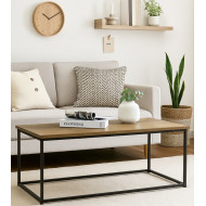 Mesa de centro Kraft roble con patas metálicas