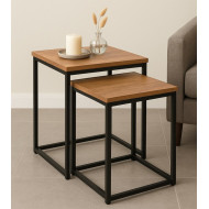 Mesa auxiliar Kraft pack 2 Uds. – Estilo industrial