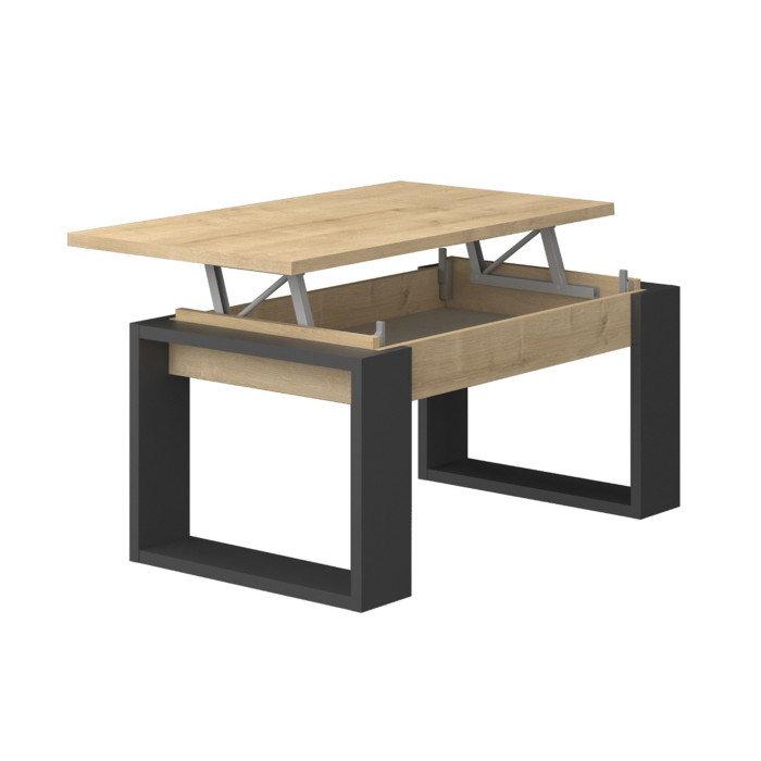 Mesa de centro elevable Rubi con almacenaje