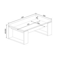 Mesa de centro elevable Rubi con almacenaje